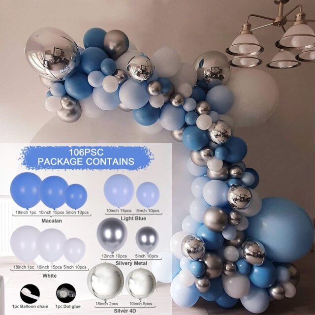 Blue Balloons Garland Kit Baloon Arch Balloon Baby Shower Decorations Boy Or Girl Baby Baptism Birthday Party Decorations Kids - Originalsgroup
