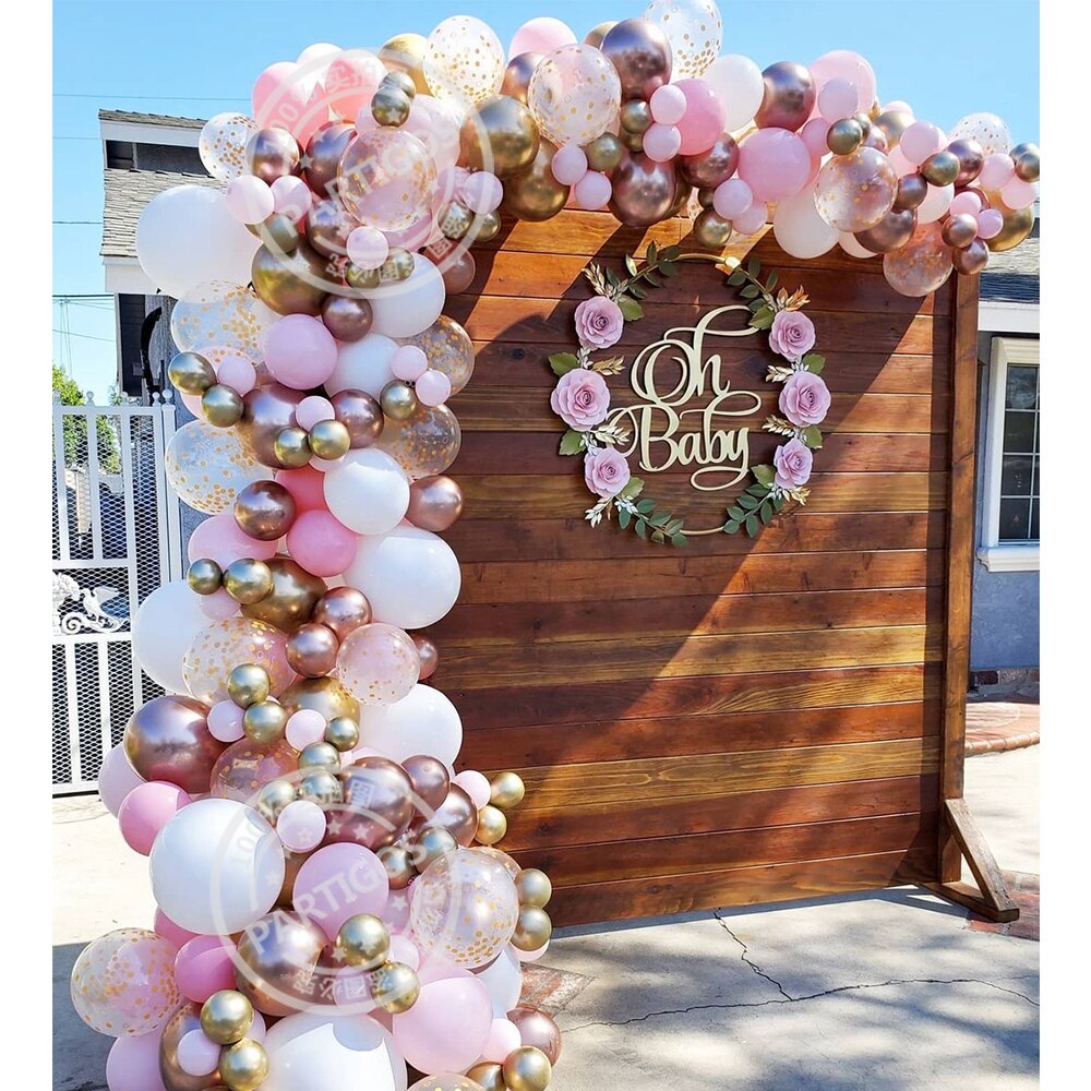 167pcs Rose Gold Balloon Garland Arch Kit Pink White Chrome Balloon Valentines Day Wedding Birthday Party Decoration Kids Globos - Originalsgroup