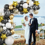 Black Gold Balloon Garland Arch Kit Chrome Gold Latex Ballon Happy Birthday Party Decor Kids Adult Wedding Baby Shower Balloons - Originalsgroup