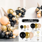 Black Gold Balloon Garland Arch Kit Chrome Gold Latex Ballon Happy Birthday Party Decor Kids Adult Wedding Baby Shower Balloons - Originalsgroup
