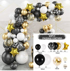 Black Gold Balloon Garland Arch Kit Chrome Gold Latex Ballon Happy Birthday Party Decor Kids Adult Wedding Baby Shower Balloons - Originalsgroup