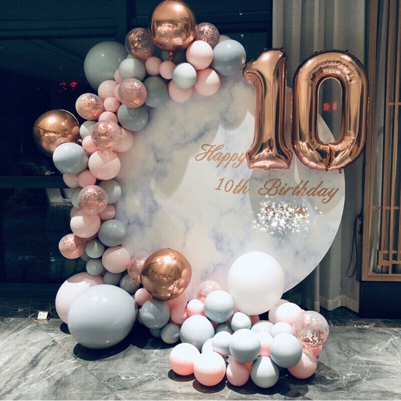 Macaron Balloons Garland Arch White Blue Confetti Pink Party Ballon Wedding Birthday Baloon Party Decor Kids Baby Shower - Originalsgroup