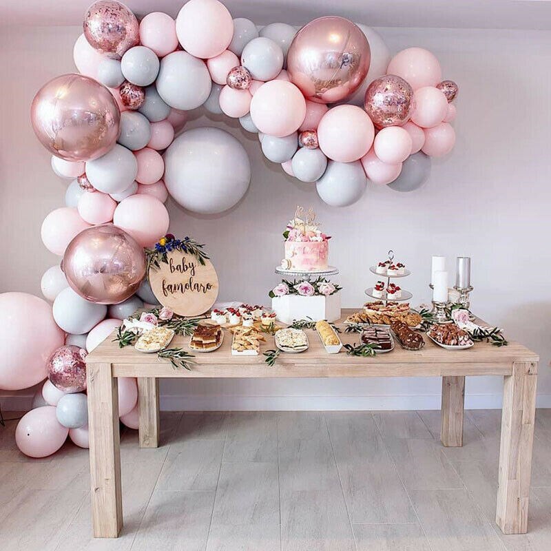 Macaron Balloons Garland Arch White Blue Confetti Pink Party Ballon Wedding Birthday Baloon Party Decor Kids Baby Shower - Originalsgroup