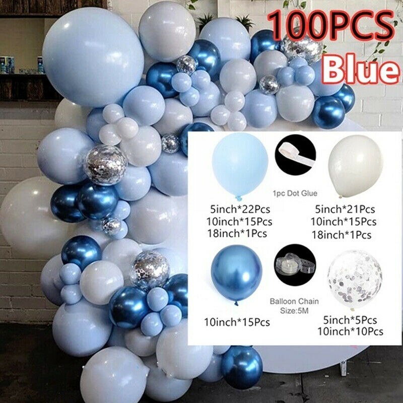 Macaron Balloons Garland Arch White Blue Confetti Pink Party Ballon Wedding Birthday Baloon Party Decor Kids Baby Shower - Originalsgroup