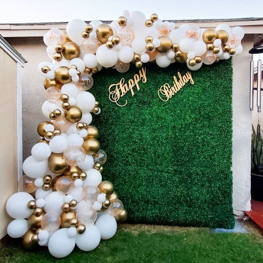 White Gold Balloons Garland Arch Kit Chorme Gold Metal Polka Dot Latex Balloons Wedding Birthday Baby Shower Party Decorations - Originalsgroup