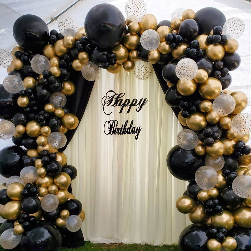 White Gold Balloons Garland Arch Kit Chorme Gold Metal Polka Dot Latex Balloons Wedding Birthday Baby Shower Party Decorations - Originalsgroup