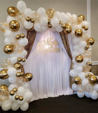 White Gold Balloons Garland Arch Kit Chorme Gold Metal Polka Dot Latex Balloons Wedding Birthday Baby Shower Party Decorations - Originalsgroup