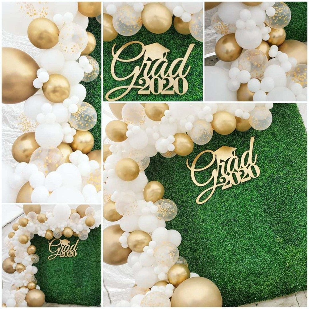 White Gold Balloons Garland Arch Kit Chorme Gold Metal Polka Dot Latex Balloons Wedding Birthday Baby Shower Party Decorations - Originalsgroup