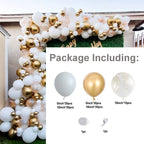 White Gold Balloons Garland Arch Kit Chorme Gold Metal Polka Dot Latex Balloons Wedding Birthday Baby Shower Party Decorations - Originalsgroup
