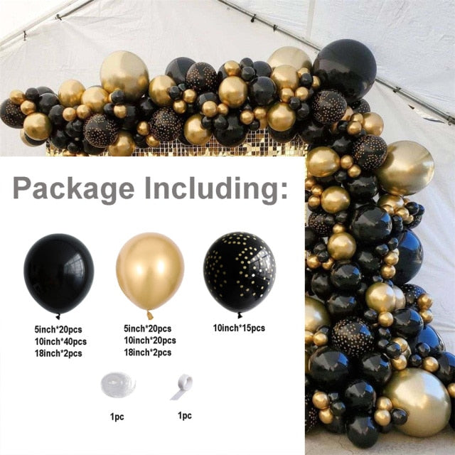 White Gold Balloons Garland Arch Kit Chorme Gold Metal Polka Dot Latex Balloons Wedding Birthday Baby Shower Party Decorations - Originalsgroup