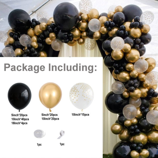 White Gold Balloons Garland Arch Kit Chorme Gold Metal Polka Dot Latex Balloons Wedding Birthday Baby Shower Party Decorations - Originalsgroup