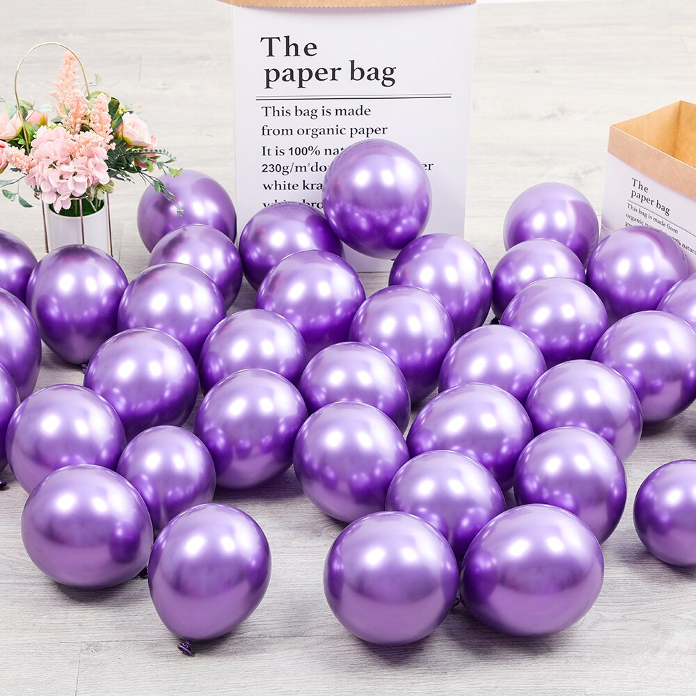 132pcs Macaron Purple Wedding Balloon Garland Metallic Purple Silver Balloons Arch Kit One Party Anniversary Birthday Decor - Originalsgroup