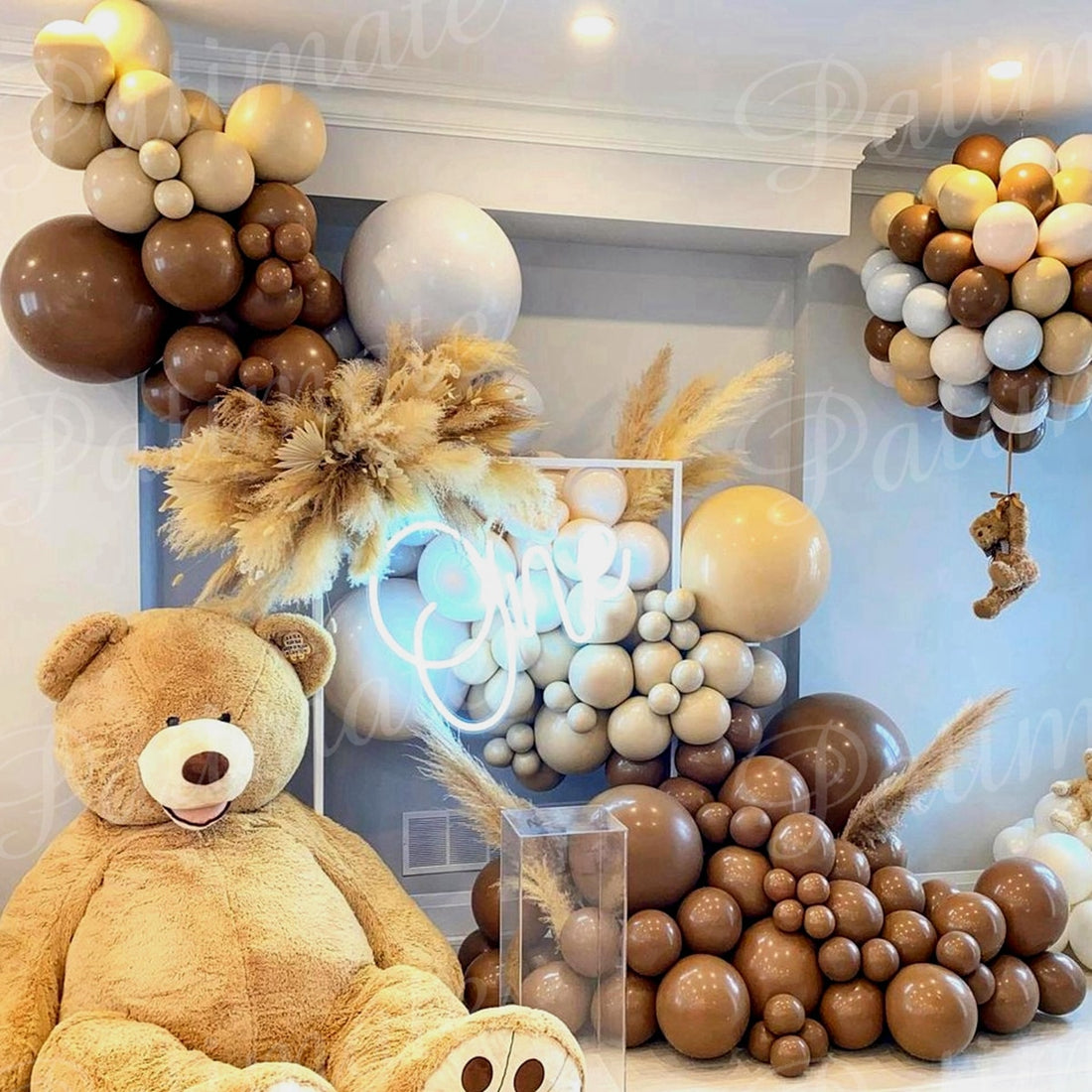Cream Coffee Brown Balloon Garland Arch Kit 1st Birthday Party Decorations Kids Latex Baloon Baby Shower Teddy Bear Theme Ballon - Originalsgroup