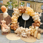 Cream Coffee Brown Balloon Garland Arch Kit 1st Birthday Party Decorations Kids Latex Baloon Baby Shower Teddy Bear Theme Ballon - Originalsgroup