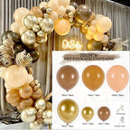 Cream Coffee Brown Balloon Garland Arch Kit 1st Birthday Party Decorations Kids Latex Baloon Baby Shower Teddy Bear Theme Ballon - Originalsgroup