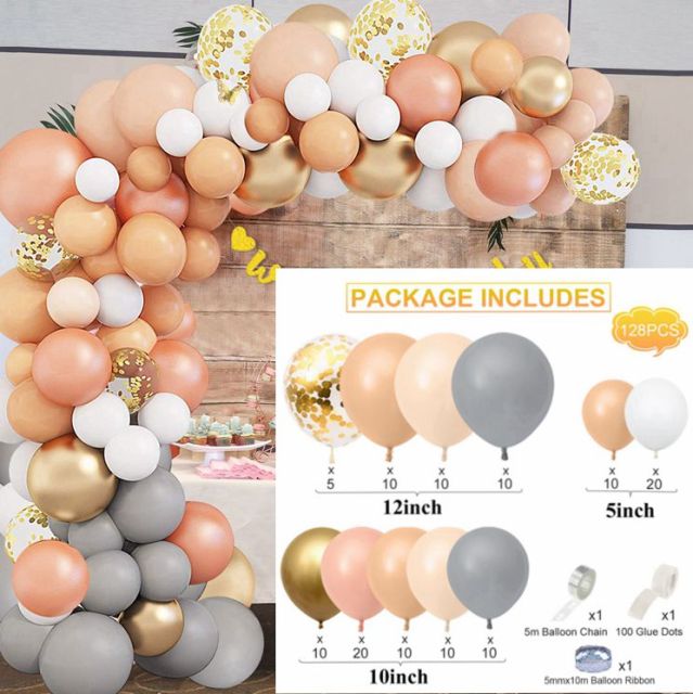 Cream Coffee Brown Balloon Garland Arch Kit 1st Birthday Party Decorations Kids Latex Baloon Baby Shower Teddy Bear Theme Ballon - Originalsgroup