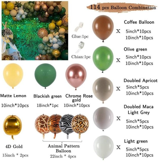 Cream Coffee Brown Balloon Garland Arch Kit 1st Birthday Party Decorations Kids Latex Baloon Baby Shower Teddy Bear Theme Ballon - Originalsgroup