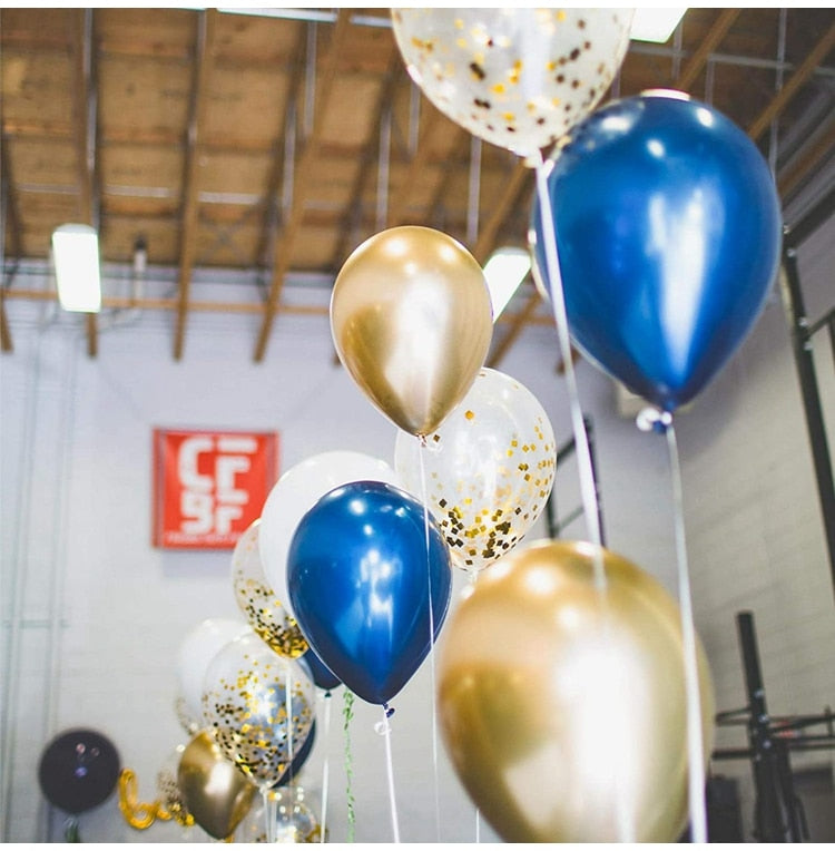 109pcs Navy Blue Gold Metallic Confetti Latex Air Balloons Garland Arch Kit Boy Birthday Baby Shower Party Decorations Kids Man - Originalsgroup