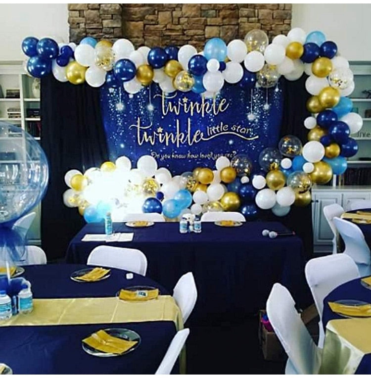 109pcs Navy Blue Gold Metallic Confetti Latex Air Balloons Garland Arch Kit Boy Birthday Baby Shower Party Decorations Kids Man - Originalsgroup