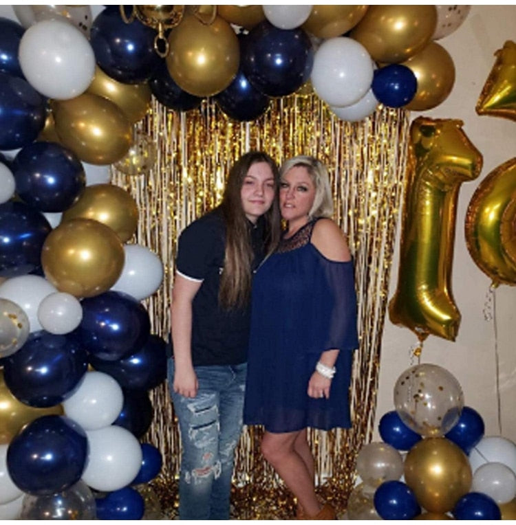 109pcs Navy Blue Gold Metallic Confetti Latex Air Balloons Garland Arch Kit Boy Birthday Baby Shower Party Decorations Kids Man - Originalsgroup