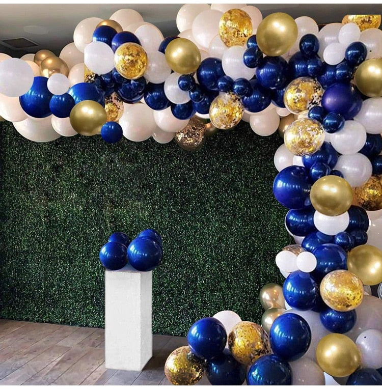 109pcs Navy Blue Gold Metallic Confetti Latex Air Balloons Garland Arch Kit Boy Birthday Baby Shower Party Decorations Kids Man - Originalsgroup