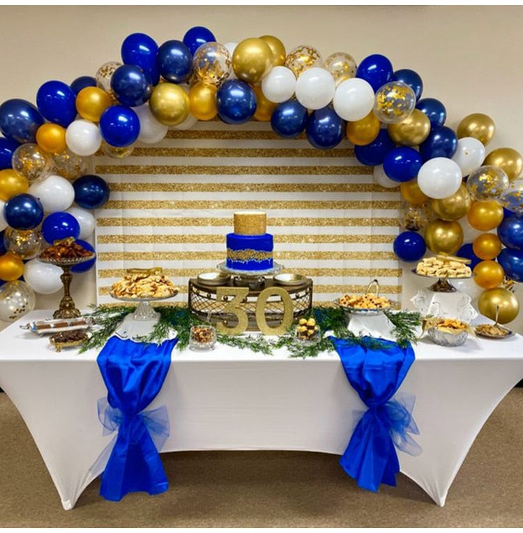 109pcs Navy Blue Gold Metallic Confetti Latex Air Balloons Garland Arch Kit Boy Birthday Baby Shower Party Decorations Kids Man - Originalsgroup