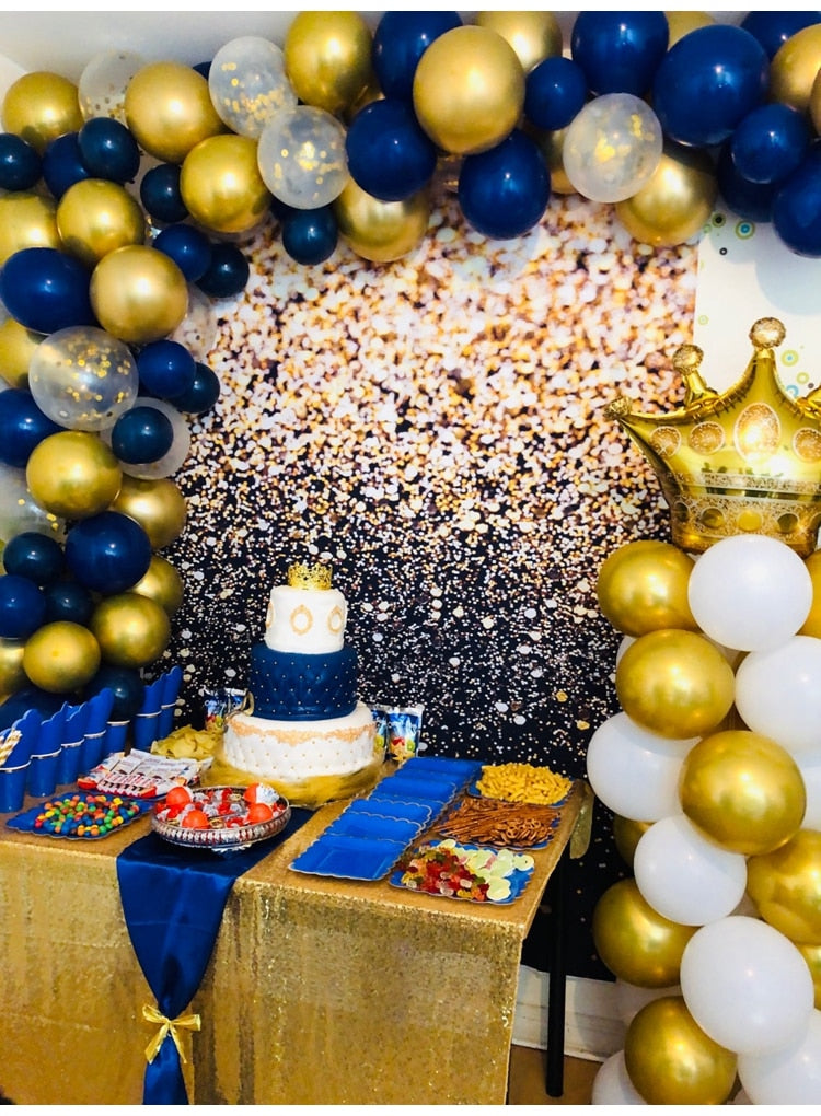 109pcs Navy Blue Gold Metallic Confetti Latex Air Balloons Garland Arch Kit Boy Birthday Baby Shower Party Decorations Kids Man - Originalsgroup