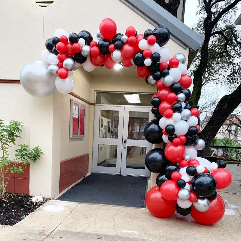 167pcs/set Red Black White Latex Balloon Garland Arch Kit 18inch Chrome Metal Silver Balloon Wedding Birthday Party Decor Suppl - Originalsgroup